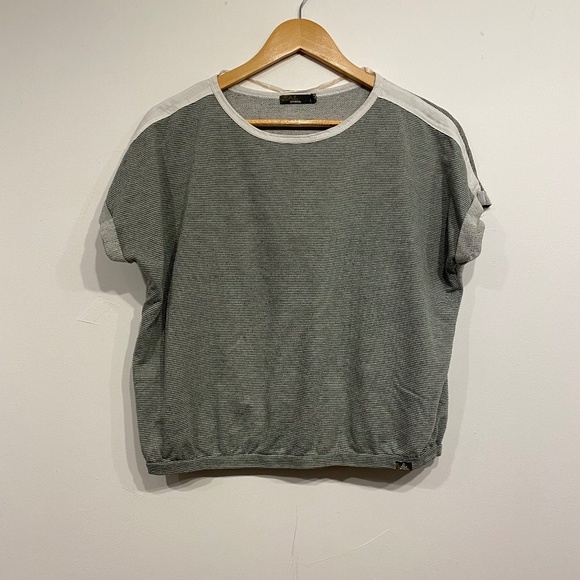 Prana Zosia Green Striped Crew Neck T-shirt Size Small - Picture 1 of 3